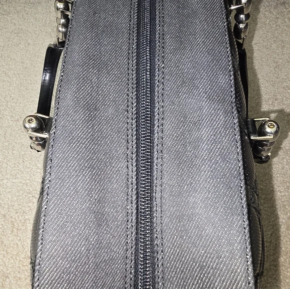 Black Denim Quilted Dior Hand Bag EUC - Picture 7 of 10